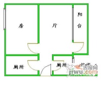 杏园小区1室1厅1卫53㎡户型图