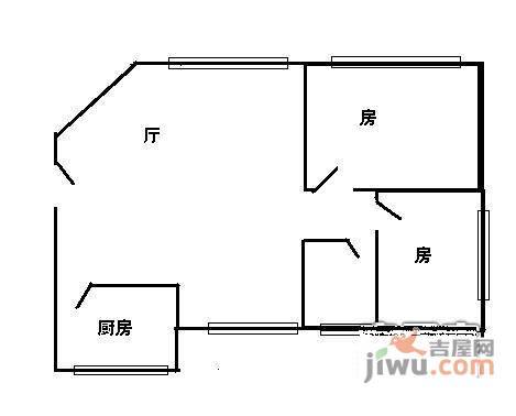 鸿福大厦2室1厅1卫户型图