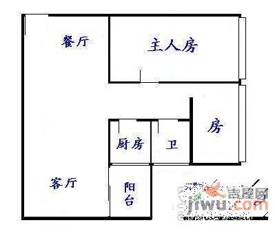 维雅苑2室1厅1卫68㎡户型图