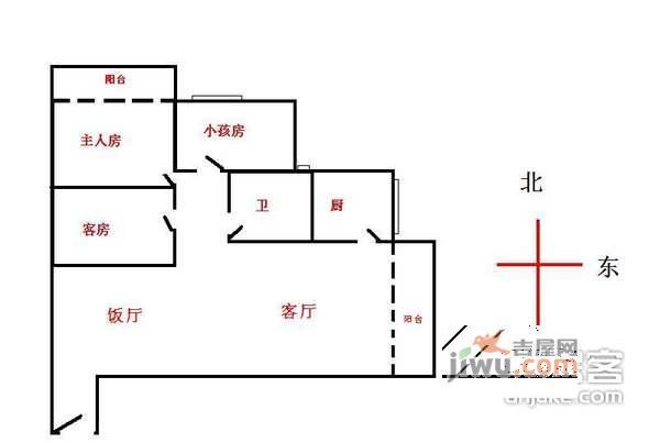 天字广场3室2厅2卫148㎡户型图