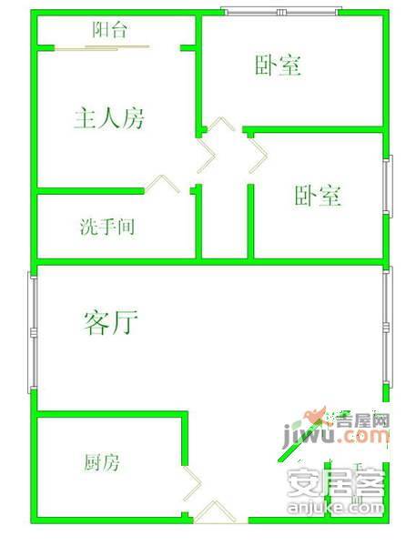 盈佳花园3室2厅2卫户型图