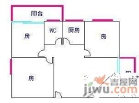 白云雅苑3室1厅1卫75㎡户型图