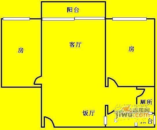 宝盛园2室1厅1卫83㎡户型图