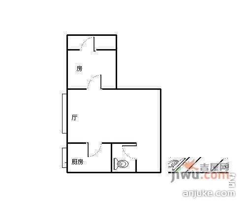 宝盛园1室1厅1卫47㎡户型图