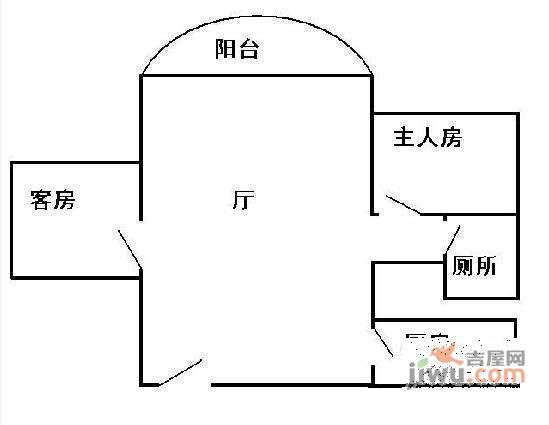 宝盛园2室1厅1卫83㎡户型图