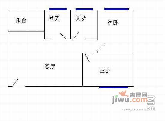 江丽苑2室2厅1卫70㎡户型图