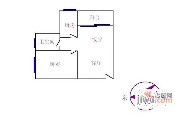 江丽苑1室1厅1卫户型图