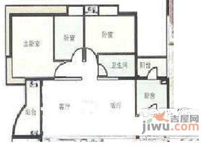 光大花园榕上居3室2厅1卫110㎡户型图