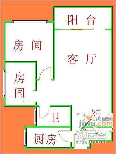 光大花园榕上居2室2厅1卫78㎡户型图