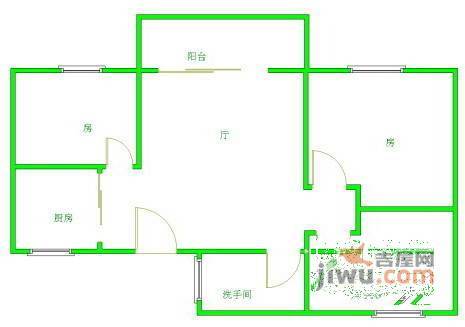 雅景苑3室1厅1卫70㎡户型图