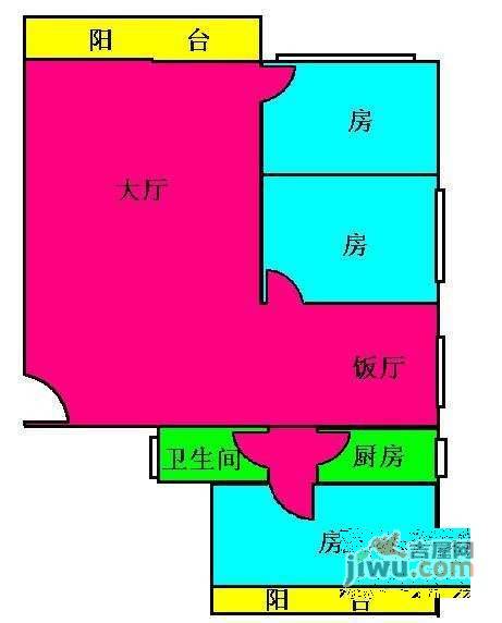 杏坛小区3室2厅1卫107㎡户型图