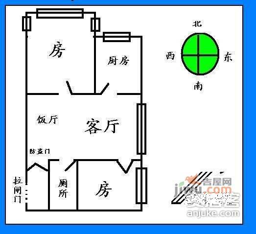 荣德阁2室2厅1卫68㎡户型图