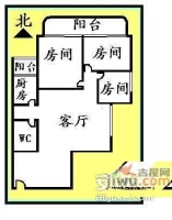 惠城花园3室1厅1卫103㎡户型图
