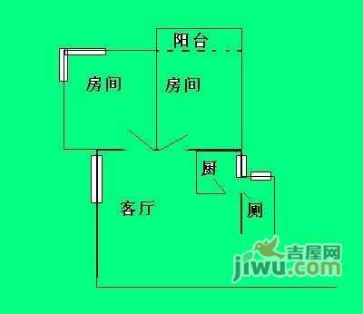 滨江西路小区2室1厅1卫52㎡户型图