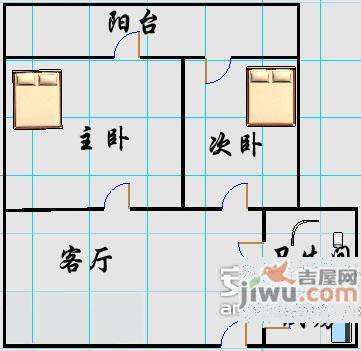 海天花苑2室1厅1卫81㎡户型图