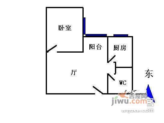 海天花苑1室1厅1卫户型图