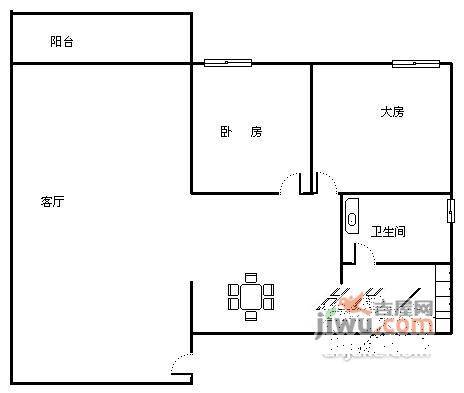 翔韵雅居2室1厅1卫78㎡户型图