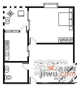 翔韵雅居1室1厅1卫户型图