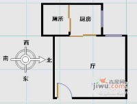 东山水恋1室1厅1卫45㎡户型图