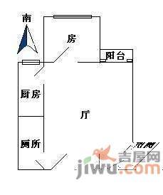 光大水岸榕城1室1厅1卫49㎡户型图