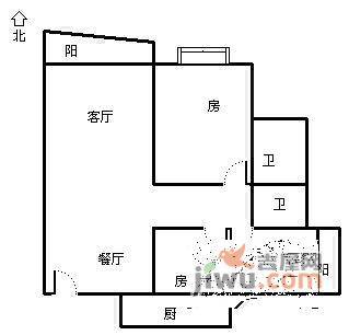 天立俊园3室2厅2卫136㎡户型图