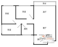 穗东花园3室1厅1卫82㎡户型图