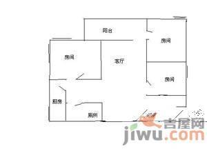 怡桂苑3室2厅1卫75㎡户型图