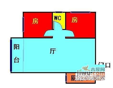 怡桂苑2室1厅1卫户型图