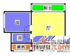 鸿荣阁2室2厅1卫68㎡户型图