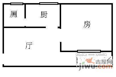 鸿荣阁1室1厅1卫户型图