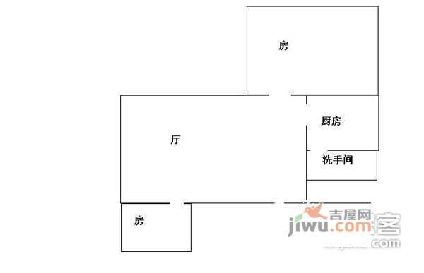 革新路散盘2室1厅1卫45㎡户型图