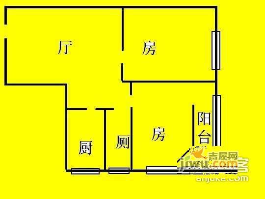 革新路散盘2室1厅1卫45㎡户型图