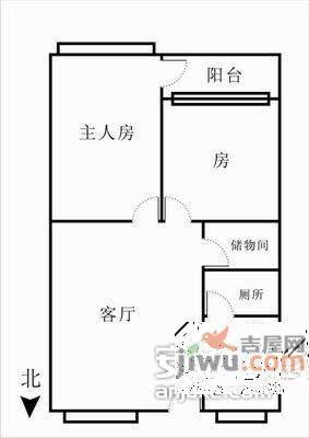 革新路散盘2室1厅1卫45㎡户型图