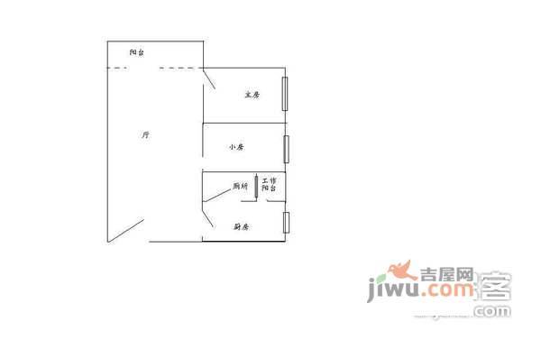 革新路散盘2室2厅1卫65㎡户型图