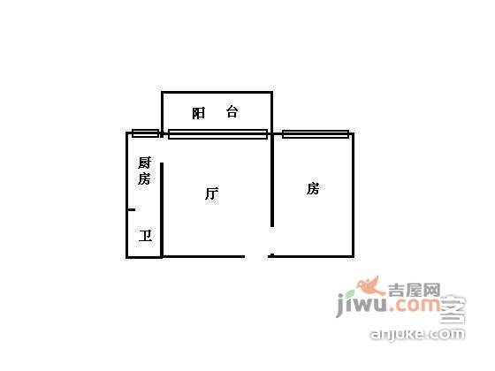 细岗路小区1室1厅1卫50㎡户型图