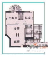 荔湾广场2室2厅1卫80㎡户型图