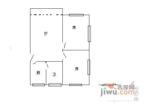 广船沙园五一新村2室1厅1卫户型图