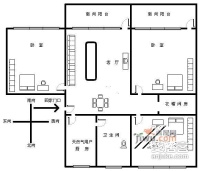 竹丝岗二马路小区3室2厅1卫111㎡户型图