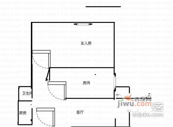 江畔华庭2室2厅1卫91㎡户型图