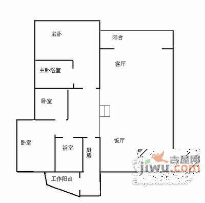 江畔华庭3室2厅2卫159㎡户型图