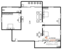 广信白兰花园3室2厅1卫100㎡户型图