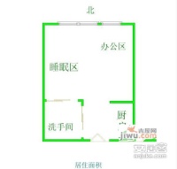 富力盈力大厦1室0厅1卫56㎡户型图