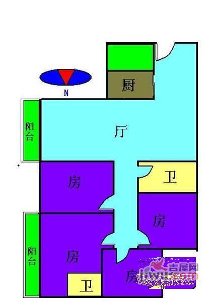 白云高尔夫花园4室2厅2卫户型图