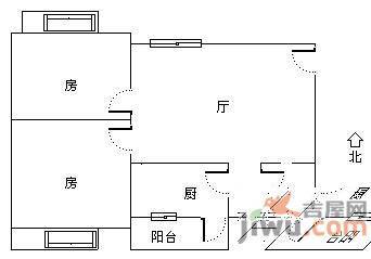 白云高尔夫花园2室1厅1卫96㎡户型图