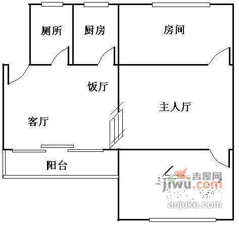 白云高尔夫花园2室1厅1卫96㎡户型图