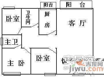 白云高尔夫花园3室2厅2卫户型图