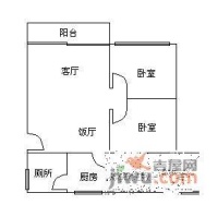 珠影小区2室2厅1卫76㎡户型图