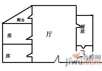 动感华庭2室2厅1卫户型图