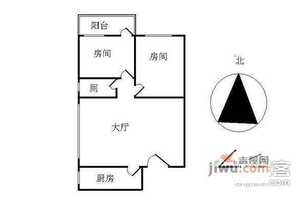 三荣大厦2室2厅1卫68㎡户型图