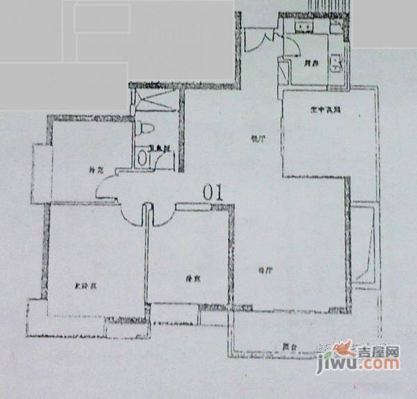 光大花园三期3室2厅1卫123㎡户型图